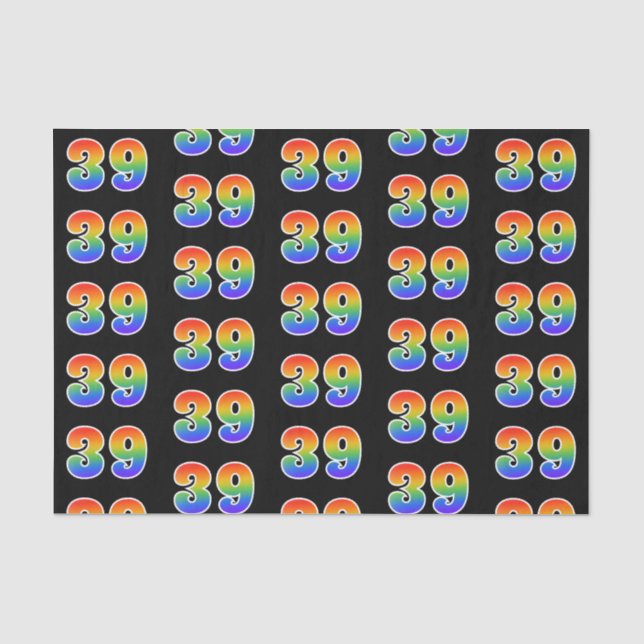 Fun Rainbow Spectrum Pattern "39" Ereignisnummer Seidenpapier (Vorderseite)
