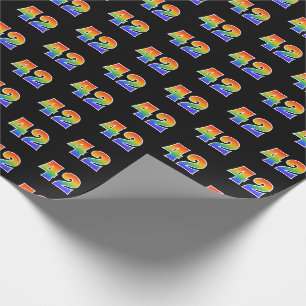 Fun Rainbow Spectrum Pattern "42" Ereignisnummer Geschenkpapier