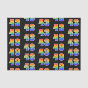 Fun Rainbow Spectrum Pattern "43" Ereignisnummer Seidenpapier
