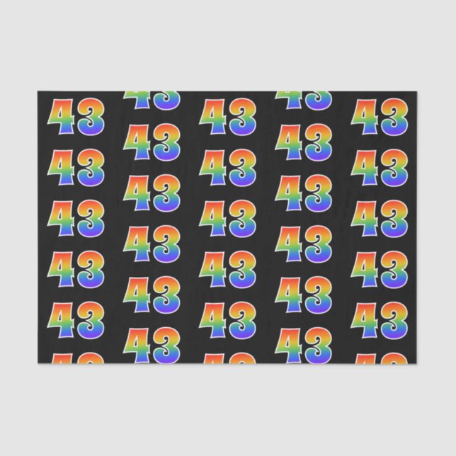Fun Rainbow Spectrum Pattern "43" Ereignisnummer Seidenpapier (Vorderseite)