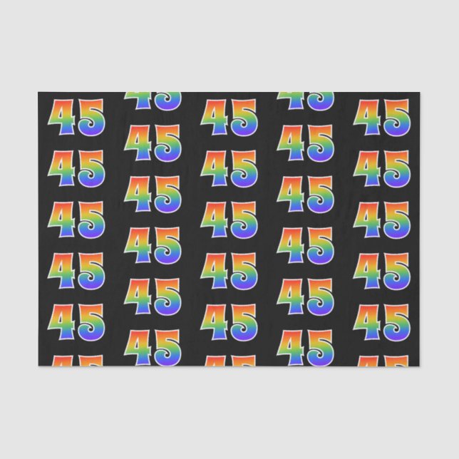 Fun Rainbow Spectrum Pattern "45" Ereignisnummer Seidenpapier (Vorderseite)