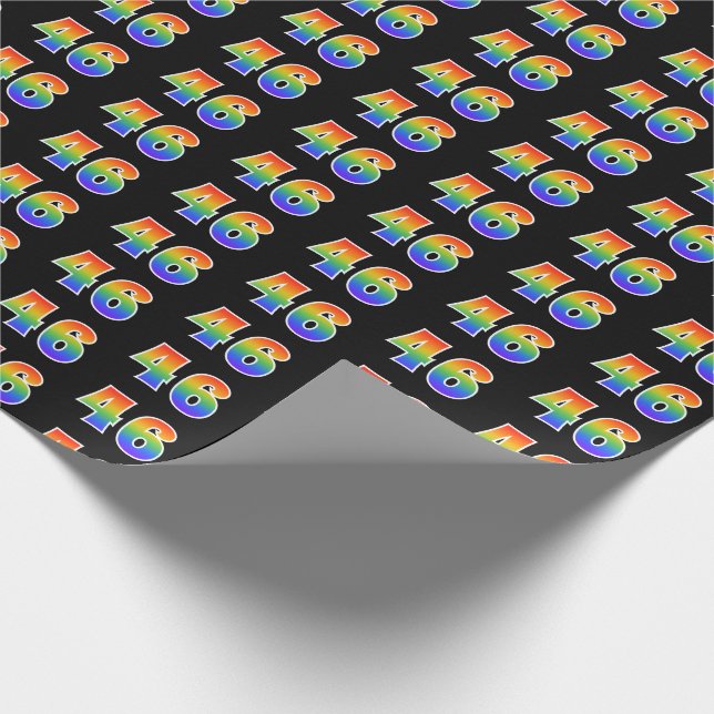 Fun Rainbow Spectrum Pattern "46" Ereignisnummer Geschenkpapier (Ecke)
