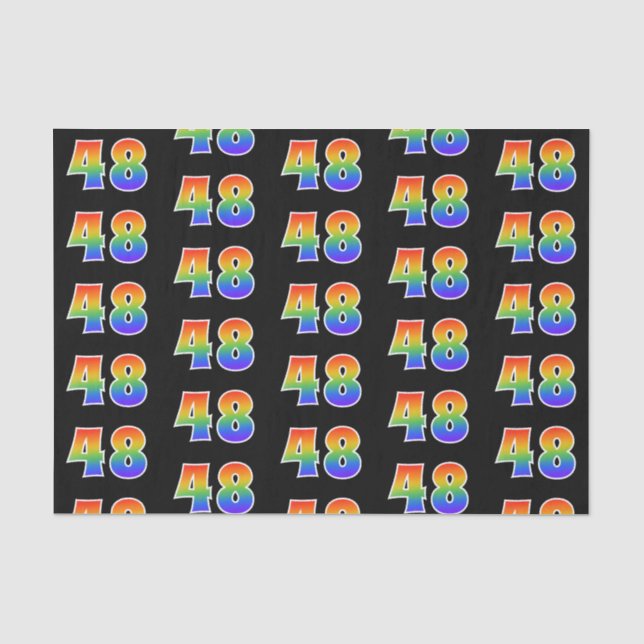 Fun Rainbow Spectrum Pattern "48" Ereignisnummer Seidenpapier (Vorderseite)