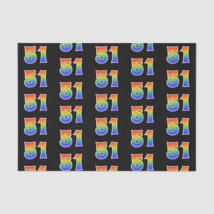 Fun Rainbow Spectrum Pattern "51" Ereignisnummer Seidenpapier