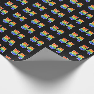 Fun Rainbow Spectrum Pattern "54" Ereignisnummer Geschenkpapier