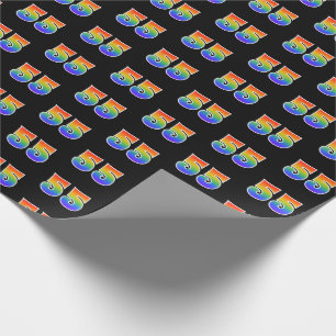 Fun Rainbow Spectrum Pattern "55" Ereignisnummer Geschenkpapier