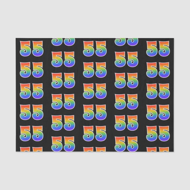 Fun Rainbow Spectrum Pattern "55" Ereignisnummer Seidenpapier (Vorderseite)