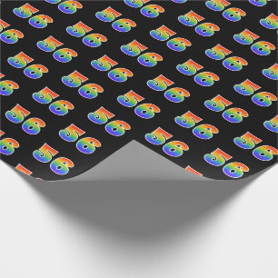 Fun Rainbow Spectrum Pattern "56" Ereignisnummer Geschenkpapier