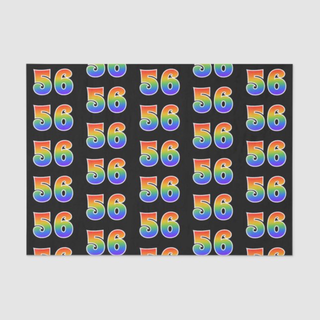 Fun Rainbow Spectrum Pattern "56" Ereignisnummer Seidenpapier (Vorderseite)