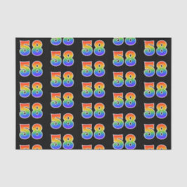 Fun Rainbow Spectrum Pattern "58" Ereignisnummer Seidenpapier