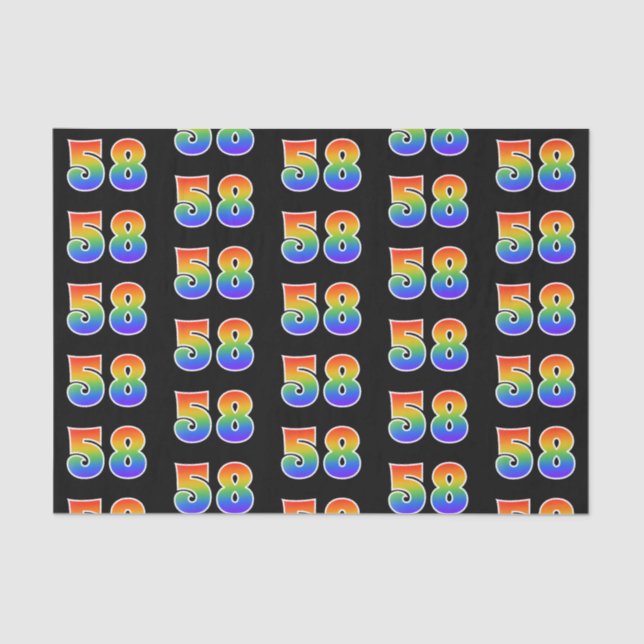 Fun Rainbow Spectrum Pattern "58" Ereignisnummer Seidenpapier (Vorderseite)