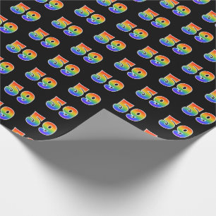 Fun Rainbow Spectrum Pattern "59" Ereignisnummer Geschenkpapier