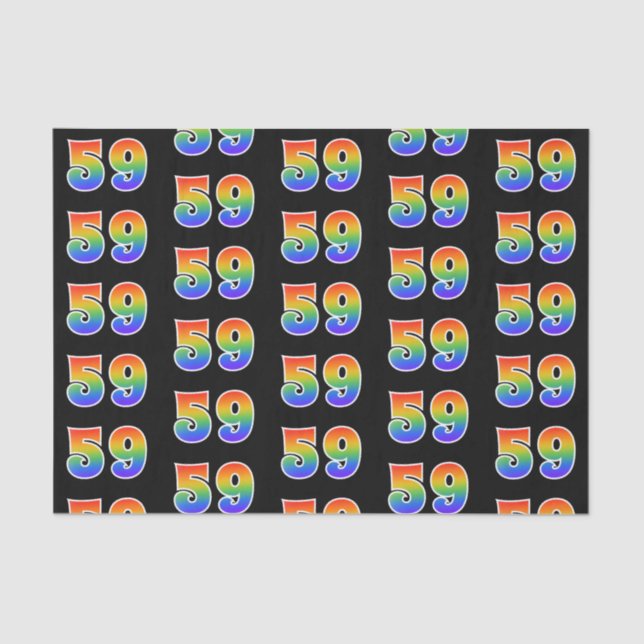Fun Rainbow Spectrum Pattern "59" Ereignisnummer Seidenpapier (Vorderseite)