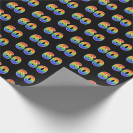 Fun Rainbow Spectrum Pattern "60" Ereignisnummer Geschenkpapier