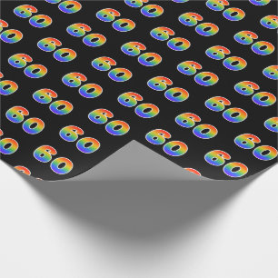 Fun Rainbow Spectrum Pattern "60" Ereignisnummer Geschenkpapier