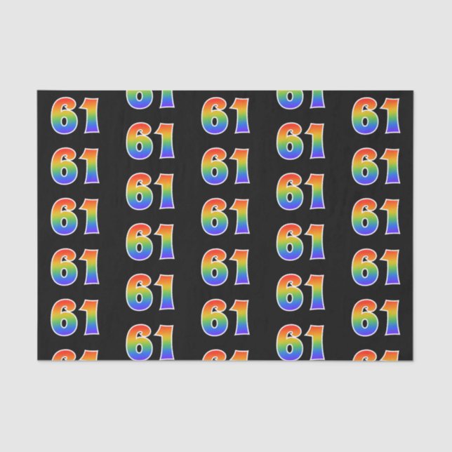 Fun Rainbow Spectrum Pattern "61" Ereignisnummer Seidenpapier (Vorderseite)