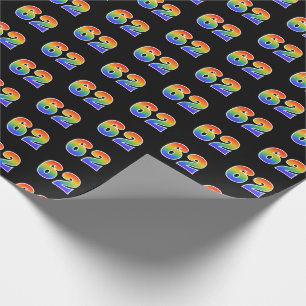 Fun Rainbow Spectrum Pattern "62" Ereignisnummer Geschenkpapier
