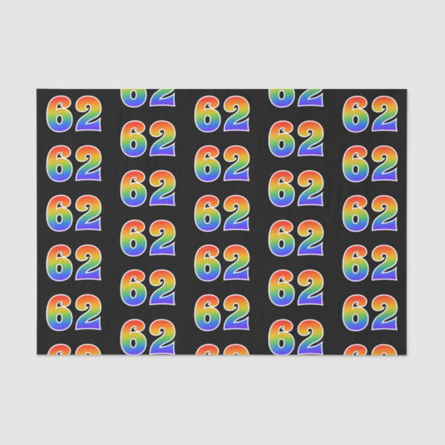 Fun Rainbow Spectrum Pattern "62" Ereignisnummer Seidenpapier (Vorderseite)