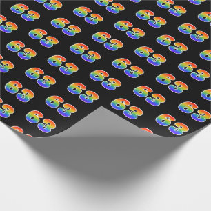 Fun Rainbow Spectrum Pattern "63" Ereignisnummer Geschenkpapier
