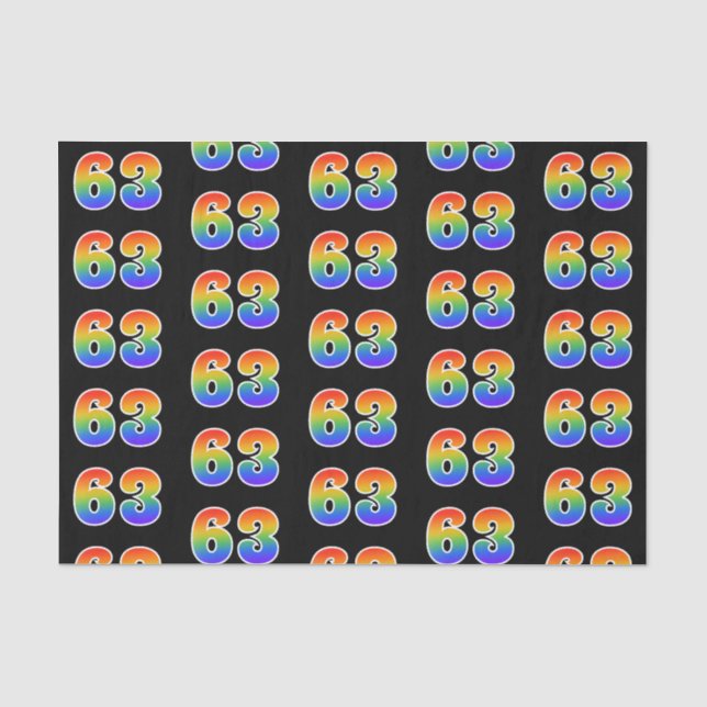 Fun Rainbow Spectrum Pattern "63" Ereignisnummer Seidenpapier (Vorderseite)