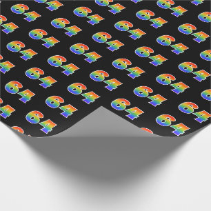 Fun Rainbow Spectrum Pattern "64" Ereignisnummer Geschenkpapier