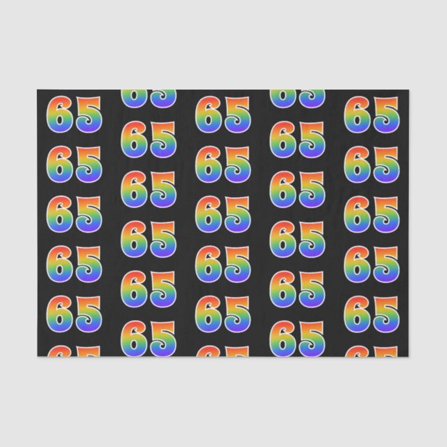 Fun Rainbow Spectrum Pattern "65" Ereignisnummer Seidenpapier (Vorderseite)