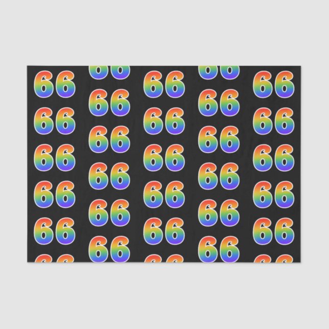 Fun Rainbow Spectrum Pattern "66" Ereignisnummer Seidenpapier (Vorderseite)