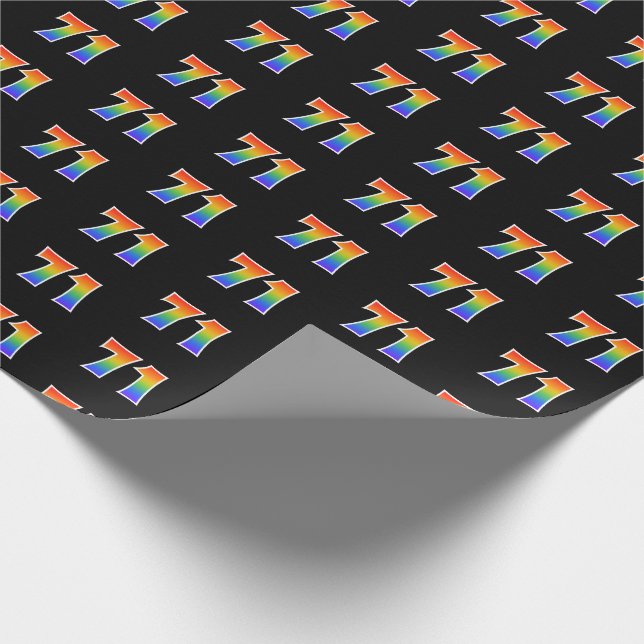 Fun Rainbow Spectrum Pattern "71" Ereignisnummer Geschenkpapier (Ecke)