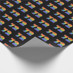Fun Rainbow Spectrum Pattern "72" Ereignisnummer Geschenkpapier