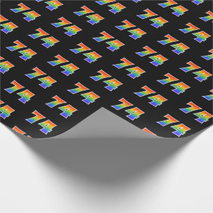 Fun Rainbow Spectrum Pattern "74" Ereignisnummer Geschenkpapier