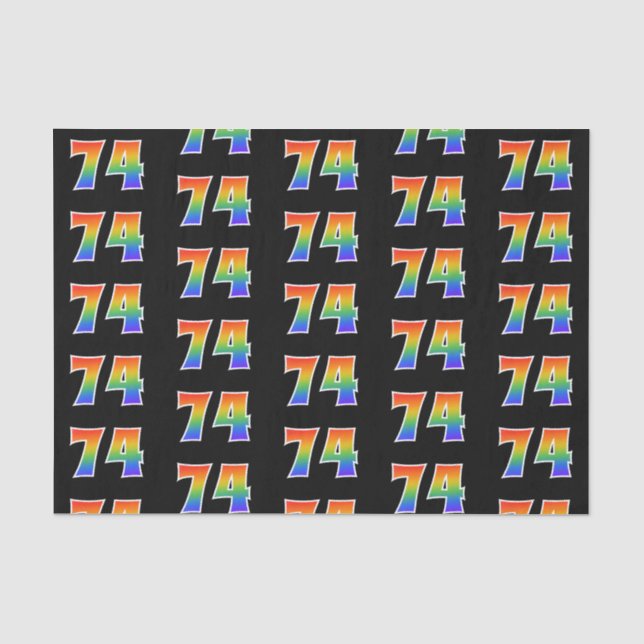 Fun Rainbow Spectrum Pattern "74" Ereignisnummer Seidenpapier (Vorderseite)