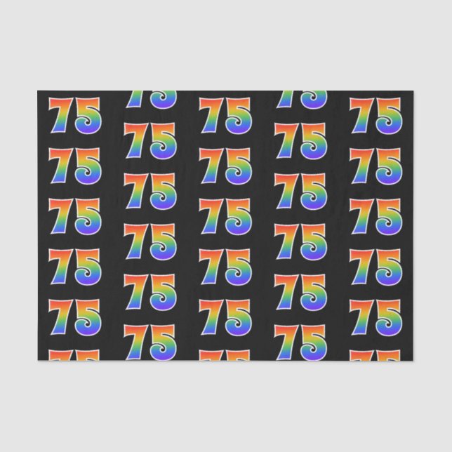 Fun Rainbow Spectrum Pattern "75" Ereignisnummer Seidenpapier (Vorderseite)