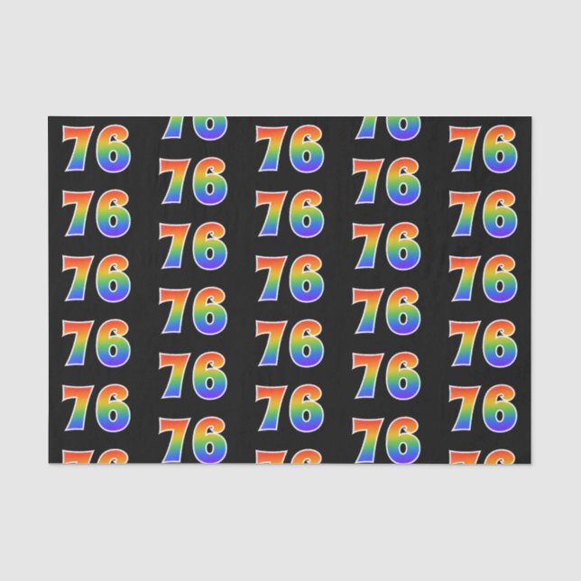 Fun Rainbow Spectrum Pattern "76" Ereignisnummer Seidenpapier (Vorderseite)