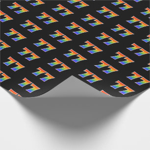 Fun Rainbow Spectrum Pattern "77" Ereignisnummer Geschenkpapier