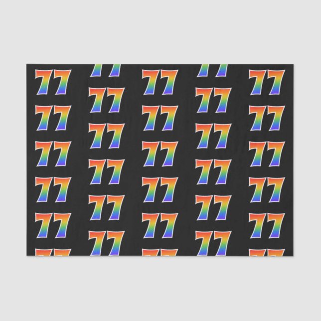 Fun Rainbow Spectrum Pattern "77" Ereignisnummer Seidenpapier (Vorderseite)