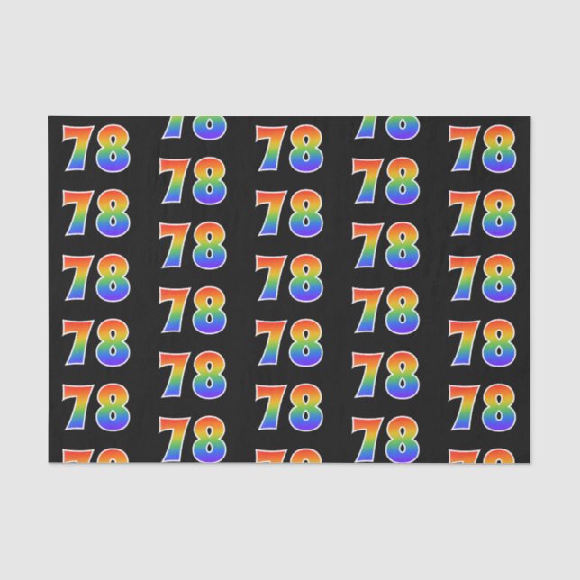 Fun Rainbow Spectrum Pattern "78" Ereignisnummer Seidenpapier (Vorderseite)