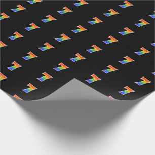 Fun Rainbow Spectrum Pattern "7" Ereignisnummer Geschenkpapier