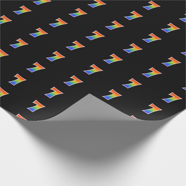 Fun Rainbow Spectrum Pattern "7" Ereignisnummer Geschenkpapier (Ecke)