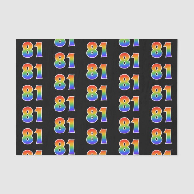 Fun Rainbow Spectrum Pattern "81" Ereignisnummer Seidenpapier (Vorderseite)