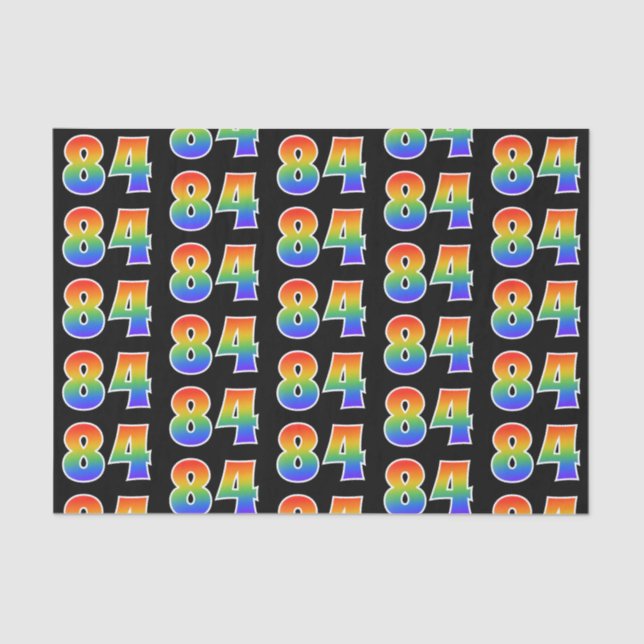 Fun Rainbow Spectrum Pattern "84" Ereignisnummer Seidenpapier (Vorderseite)