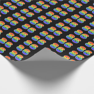 Fun Rainbow Spectrum Pattern "86" Ereignisnummer Geschenkpapier