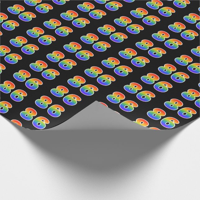 Fun Rainbow Spectrum Pattern "86" Ereignisnummer Geschenkpapier (Ecke)