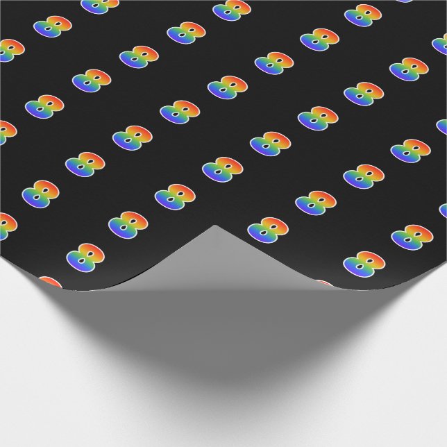 Fun Rainbow Spectrum Pattern "8" Ereignisnummer Geschenkpapier (Ecke)