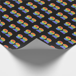 Fun Rainbow Spectrum Pattern "92" Ereignisnummer Geschenkpapier