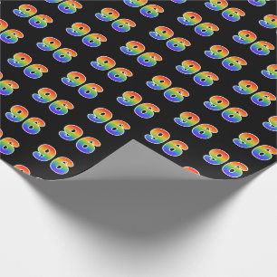Fun Rainbow Spectrum Pattern "96" Ereignisnummer Geschenkpapier
