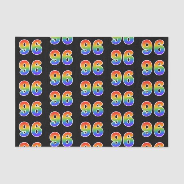 Fun Rainbow Spectrum Pattern "96" Ereignisnummer Seidenpapier (Vorderseite)