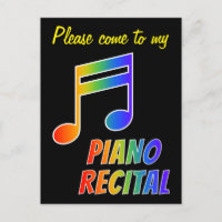 Fun Rainbow Spectrum Piano Einladung