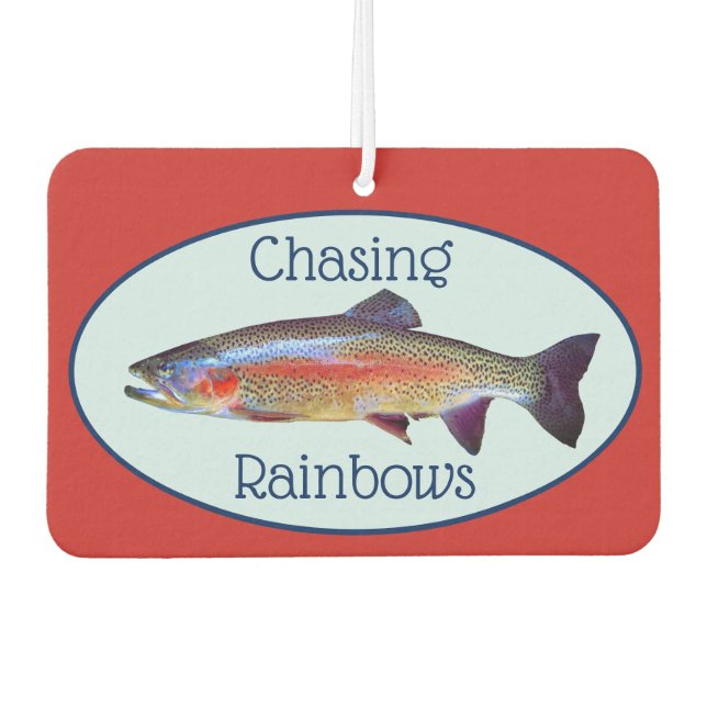 Fun Rainbow Trout "Chasing Rainbows" Autolufterfrischer (Vorderseite)