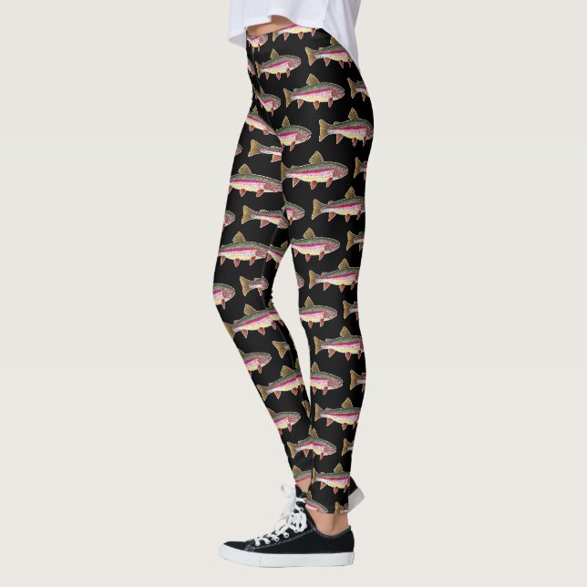 Fun Rainbow Trout Liebe Fly Fishing Ichthyology Leggings (Links)