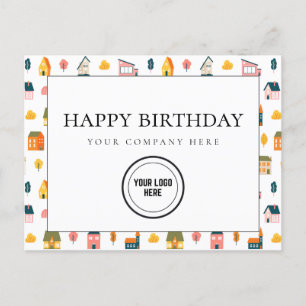 Fun Real Anwesen Happy Birthday Add Logo Postkarte